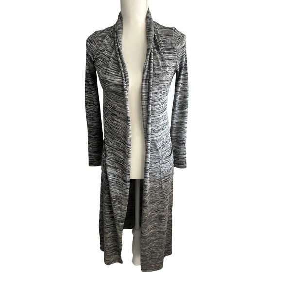 WHITE HOUSE BLACK MARKET WHBM Heathered Gray Long Length Cardigan Size XXS - Picture 3 of 6
